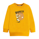 POPEYE PRINTED FLEECE MUSTERED SWEATSHIRT