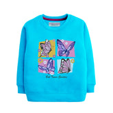 BUTTERFLY GIRLS SKY BLUE SHADE TERYY FABRIC SWEAT-SHIRT