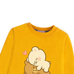 MILK & MOCHA GIRLS ORANGE SHADE FLEECE SWEAT-SHIRT