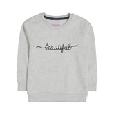 BEAUTIFUL GIRLS OATMEAL SHADE FLEECE SWEAT-SHIRT