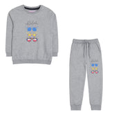 CHILLUM JUNIOR GIRLS GREY HEADER COLOR FLEECE TRACK SUIT