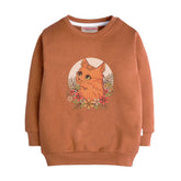 CUTE CAT LIGHT BROWN GIRLS LONG SLEEVE SWEAT-SHIRT