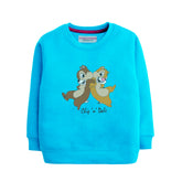 CHIP & DALE GIRLS SKY BLUE SHADE TERYY FABRIC SWEAT-SHIRT