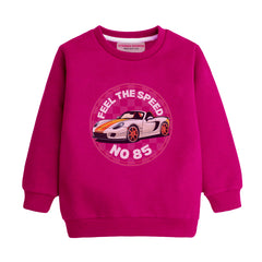FEEL THE SPEED RED COLOR BOYS LONG SLEEVE SWEAT-SHIRT