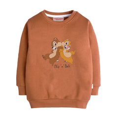 CHIP & DALE LIGHT BROWN GIRLS LONG SLEEVE SWEAT-SHIRT