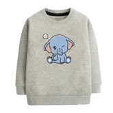 ELEPHANT JUNIOR GREY HEADER COLOR GIRLS LONG SLEEVE SWEAT-SHIRT