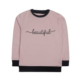 BEAUTIFUL JUNIOR PINK HEADER COLOR GIRLS LONG SLEEVE SWEAT-SHIRT