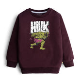 HULK JUNIOR MEHROON COLOR BOYS LONG SLEEVE SWEAT-SHIRT