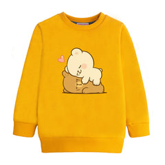 MILK & MOCHA GIRLS ORANGE SHADE FLEECE SWEAT-SHIRT