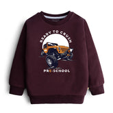MONSTAR TRUCK JUNIOR MEHROON COLOR BOYS LONG SLEEVE SWEAT-SHIRT