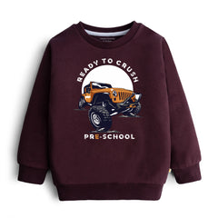MONSTAR TRUCK JUNIOR MEHROON COLOR BOYS LONG SLEEVE SWEAT-SHIRT