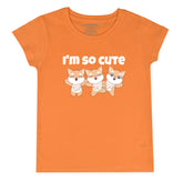 ORANGE PRINTED I’M CUTE JUNIOR CANARY GIRLS T.SHIRT