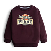 PLANE JUNIOR MEHROON COLOR BOYS LONG SLEEVE SWEAT-SHIRT