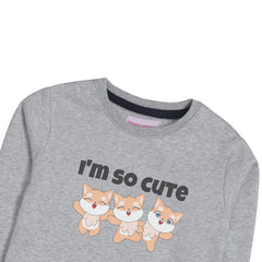 I'M SO CUTE JUNIOR GIRLS GREY HEADER FLEESE TRACK SUIT