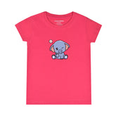 BABY ELEPHANT PRINTED PARADISE PINK GIRLS SHORT SLEEVE T-SHIRT
