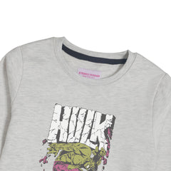 HULK OATMEAL BOYS LONG SLEEVE SWEAT-SHIRT