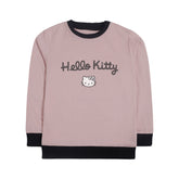 HELLO KITTY JUNIOR PINK HEADER COLOR GIRLS LONG SLEEVE SWEAT-SHIRT