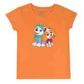 ORANGE PRINTED PAW JUNIOR GIRLS T.SHIRT