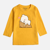 DIGITAL PRINTED MILK & MOCHA JUNIOR CANARY YELLOW COLOR GIRLS LONG SLEEVE T.SHIRT