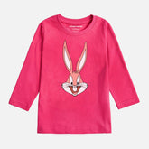 DIGITAL PRINTED BUG BUNNY JUNIOR PARADISE PINK COLOR GIRLS LONG SLEEVE T.SHIRT