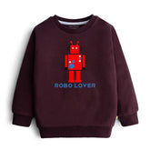 DIGITAL PRINTED ROBO LOVER Maroon Color Boys Long Sleeve Sweat-Shirt