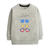 Printed Chillum Grey Header Color Girls Long Sleeve Sweat-Shirt
