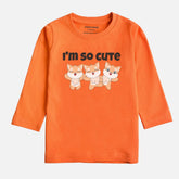 Digital Printed I'm Cute Junior Girls Long Sleeve T.Shirt
