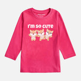 Digital Printed I'm Cute Junior Girls Long Sleeve T.Shirt