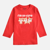 DIGITAL PRINTED I’M CUTE JUNIOR FEISTA COLOR GIRLS LONG SLEEVE T.SHIRT