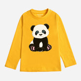 CUTE PANDA JUNIOR BOYS RED COLOR LONG SLEEVE T-SHIRT