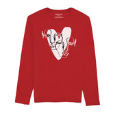 HEART CALIGRAPHY JUNIOR FEIRY RED COLOR GIRLS LONG SLEEVE T-SHIRT