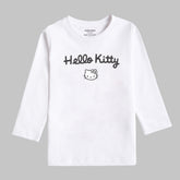 DIGITAL PRINTED HELLO KITTY JUNIOR SNOW-WHITE COLOR GIRLS LONG SLEEVE T.SHIRT