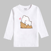 Digital Printed Milk & Mocha Junior Girls Long Sleeve T.Shirt