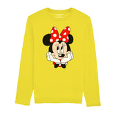 DIGITAL PRINTED MINNIE 2 JUNIOR BLAZING YELLOW COLOR GIRLS LONG SLEEVE T.SHIRT