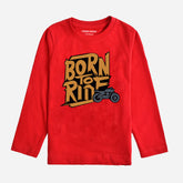DIGITAL PRINTED BORN TO RIDE JUNIOR FEISTA COLOR BOYS LONG SLEEVE T.SHIRT