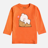 Digital Printed Milk & Mocha Junior Girls Long Sleeve T.Shirt