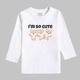DIGITAL PRINTED I’M CUTE JUNIOR SNOW-WHITE COLOR GIRLS LONG SLEEVE T.SHIRT