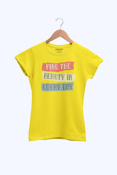TYPOGRAPHY JUNIOR CANARY YELLOW COLOR GIRLS T.SHIRT