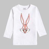 DIGITAL PRINTED BUG BUNNY JUNIOR SNOW-WHITE COLOR GIRLS LONG SLEEVE T.SHIRT