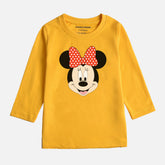 MINNIE JUNIOR CANARY YELLOW COLOR GIRLS LONG SLEEVE T-SHIRT