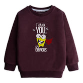 THANK YOU MAROON COLOR BOYS LONG SLEEVE SWEAT-SHIRT