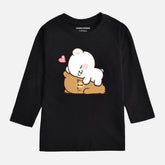 Digital Printed Milk & Mocha Junior Girls Long Sleeve T.Shirt