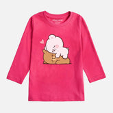 DIGITAL PRINTED MILK & MOCHA JUNIOR PARADISE PINK COLOR GIRLS LONG SLEEVE T.SHIRT
