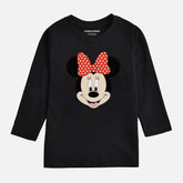DIGITAL PRINTED MINNIE JUNIOR JET BLACK COLOR GIRLS LONG SLEEVE T.SHIRT