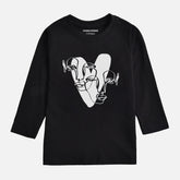 Digital Printed Heart Caligraphy Junior Girls Long Sleeve T.Shirt