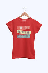 TYPOGRAPHY JUNIOR FIERY RED COLOR GIRLS T.SHIRT