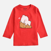 MILK & MOCHA JUNIOR RED COLOR GIRLS LONG SLEEVE T-SHIRT