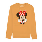 DIGITAL PRINTED MINNIE 2 JUNIOR MOCK ORANGE COLOR GIRLS LONG SLEEVE T.SHIRT