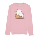 DIGITAL PRINTED MILK & MOCHA JUNIOR TICKLED PINK COLOR GIRLS LONG SLEEVE T.SHIRT