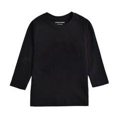 Junior Jet Black Color Girls Long Sleeve T.Shirt